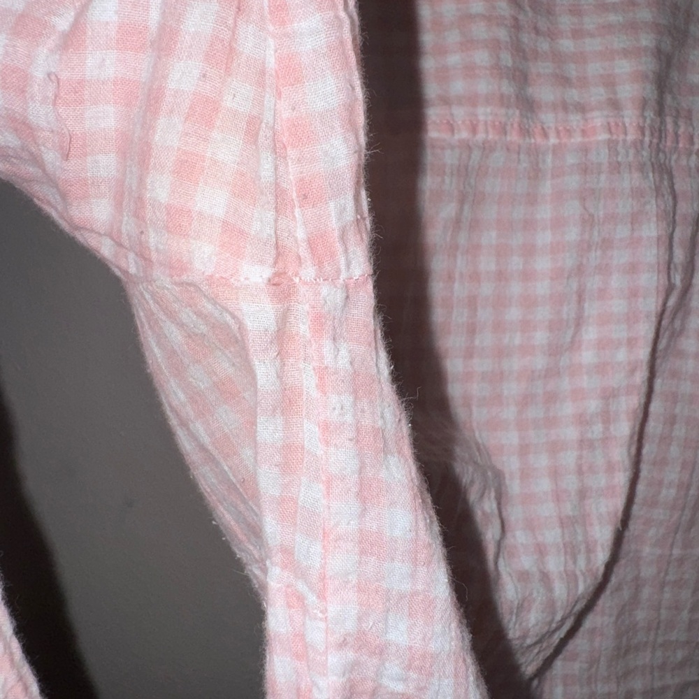 J.Crew The Perfect Shirt Pink Gingham Button Down Stretch Cotton 24” - Picture 7 of 8
